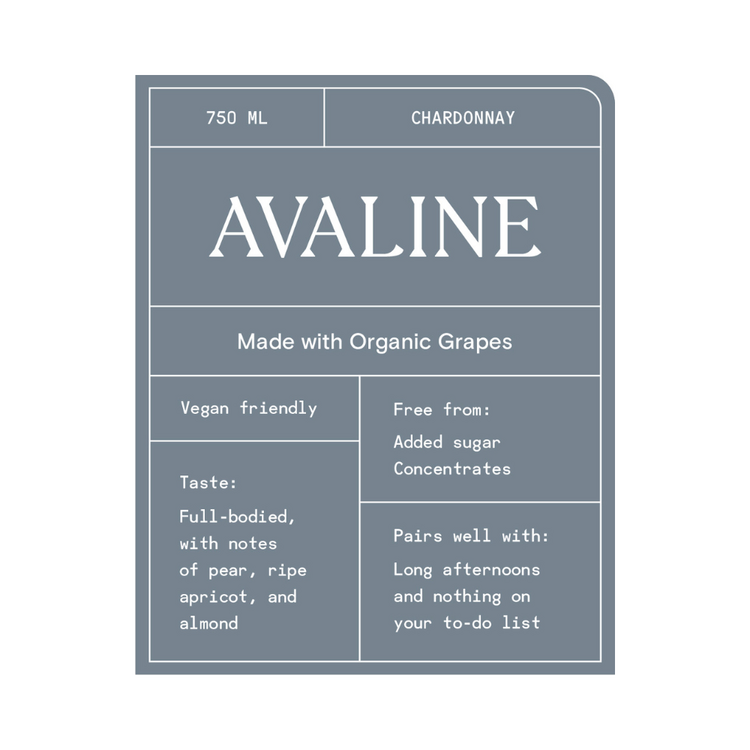 Avaline Chardonnay Pays D'Oc Made With Organic Grapes - 750ML - Front Label