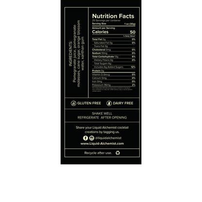Liquid Alchemist Grenadine Syrup - 750ML - Back Label