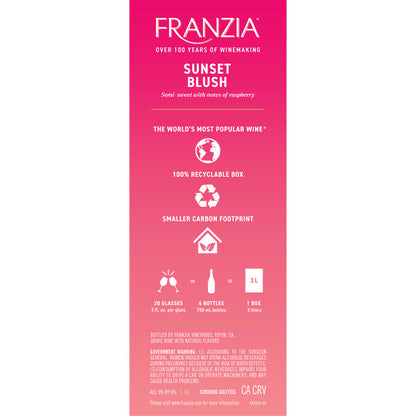 Franzia Sunset Blush American - 3.0L - Back