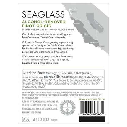 Seaglass Sauvignon Blanc Alcohol Removed Monterey County - 750ML - Back Label