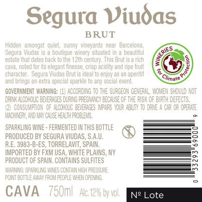 Segura Viudas Cava Brut - 750ML - Back Label