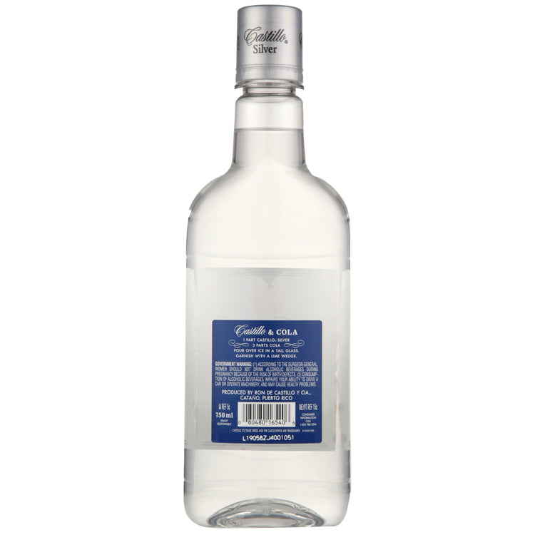 Castillo Silver Rum 80 - 750ML - Back
