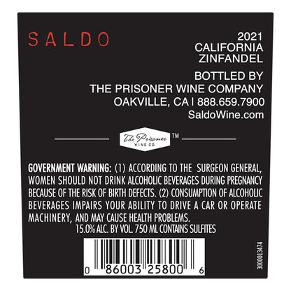 Saldo Zinfandel California 2023 - 750ML