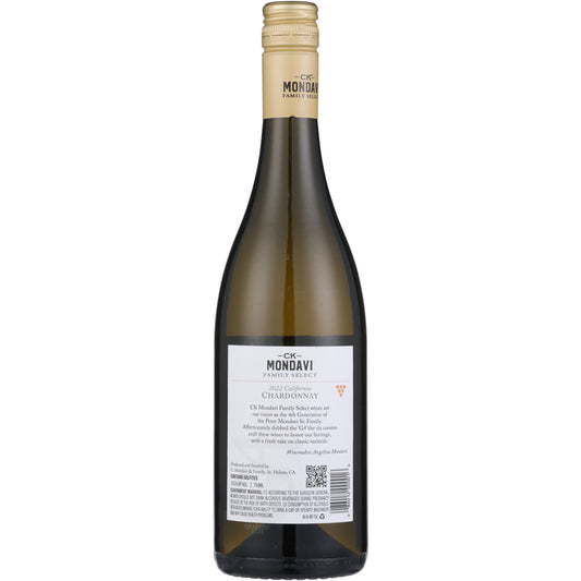Ck Mondavi Chardonnay G4 Oak Aged Family Select California - 750ML - Back
