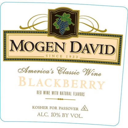 Mogen David Blackberry Flavored Wine - 1.5L - Front Label