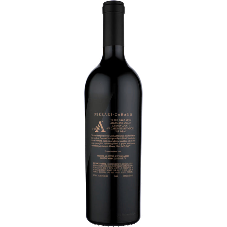 Prevail Cabernet Sauvignon/Syrah West Face Alexander Valley 2021 - 750ML - Back