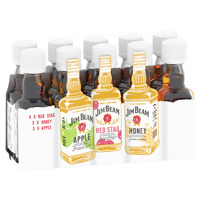 Jim Beam Flavored Whiskey Combo Honey 36, Apple 36 & Black Cherry 48 - 50ML - Front Label