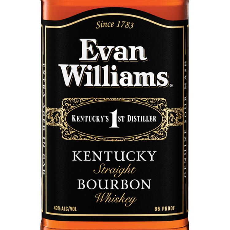 Evan Williams Straight Bourbon Black Label 86 - 1.0L - Front Label