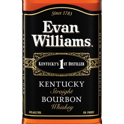 Evan Williams Straight Bourbon Black Label 86 - 1.0L - Front Label