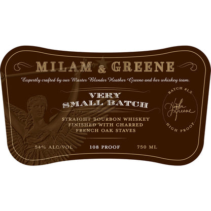 Milam & Greene Straight Bourbon Very Small Batch Finished With Charred - 750ML - Front Label