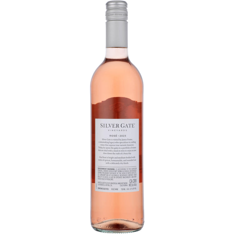 Silver Gate Vineyards Rose Wine California - 750ML - Back