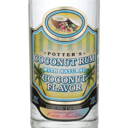 Potter's Coconut Flavored Rum 42 - 750ML - Front Label