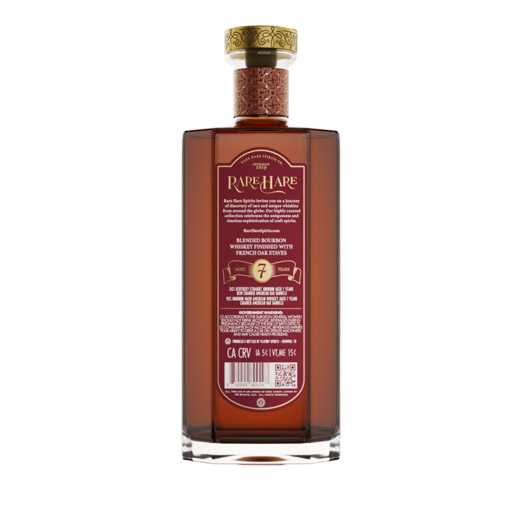 Rare Hare Blended Bourbon Finished With French Oak Staves 7 Yr 100 - 700ML - Back