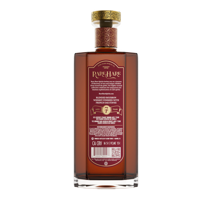 Rare Hare Blended Bourbon Finished With French Oak Staves 7 Yr 100 - 700ML - Back