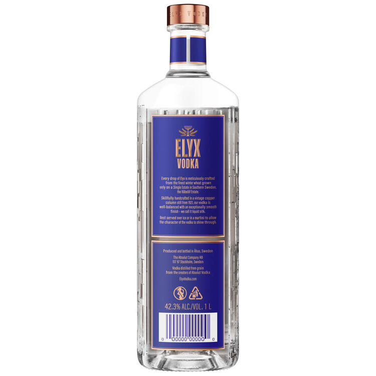 Absolut Vodka Elyx 84.6 - 1.0L - Back