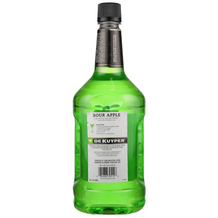 Dekuyper Sour Apple Schnapps Pucker 30 - 1.75L - Back