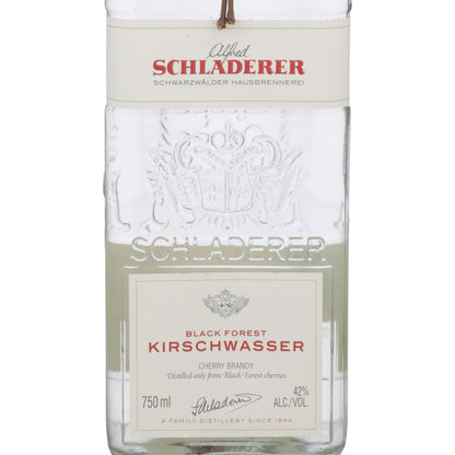 Alfred Schladerer Schwarzwalder Kirschwasser Black Forest 84 - 750ML - Front Label