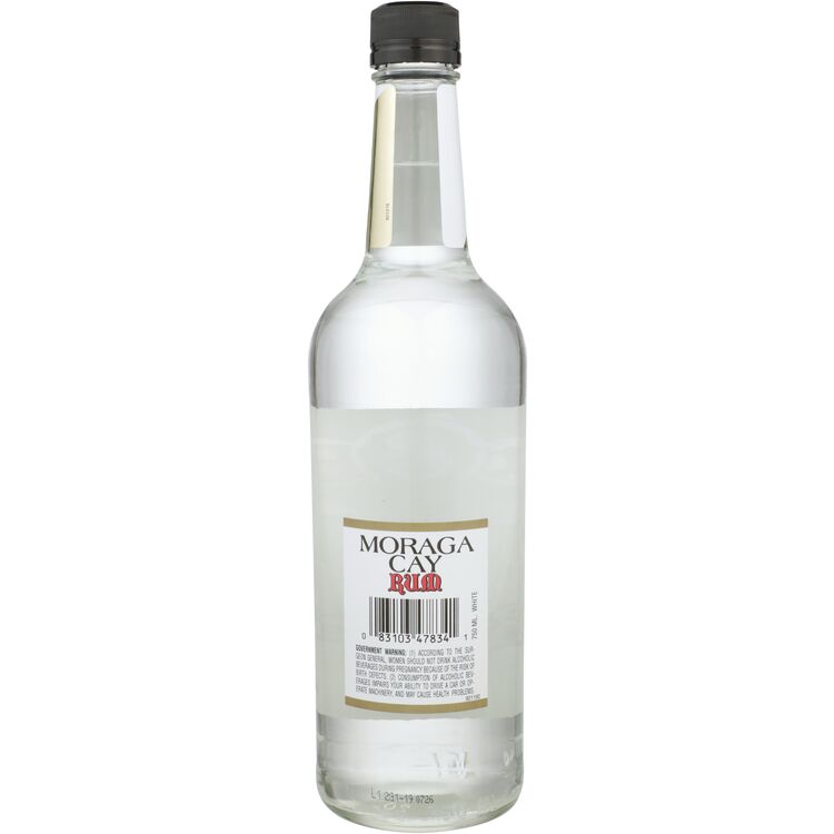 Moraga Cay White Rum 80 - 750ML - Back