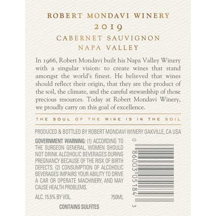 Robert Mondavi Winery Cabernet Sauvignon Napa Valley 2022 - 750ML