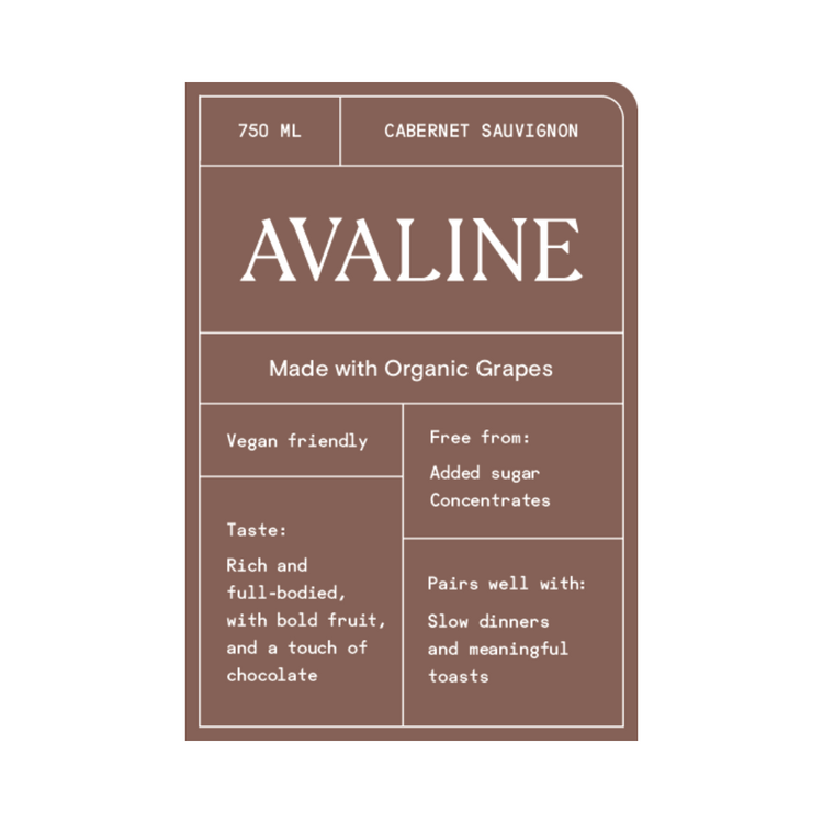 Avaline Cabernet Sauvignon Wahluke Slope Made With Organic Grapes - 750ML - Front Label