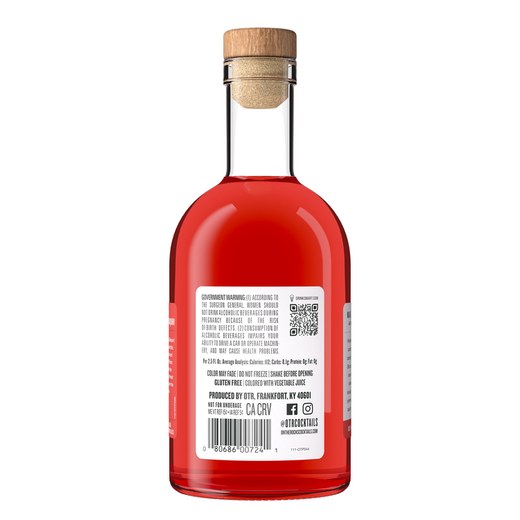 Otr-On The Rocks Strawberry Daiquiri Cruzan 40 - 375ML - Back