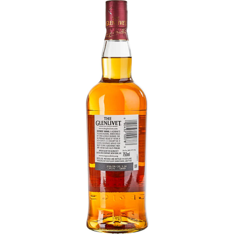 The Glenlivet Single Malt Scotch The French Oak Reserve 15 Yr 80 With - 750ML - Back