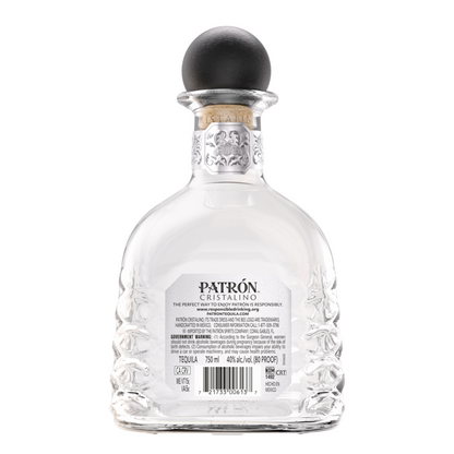 Patron Tequila Cristalino Anejo 80 - 750ML - Back