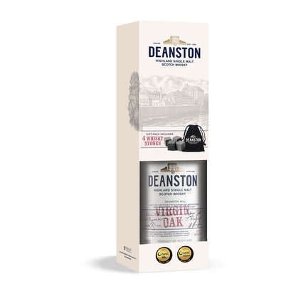 Deanston Single Malt Scotch Finished In Virgin Oak 92.6 W/ Whiskey Sto - 750ML - Front