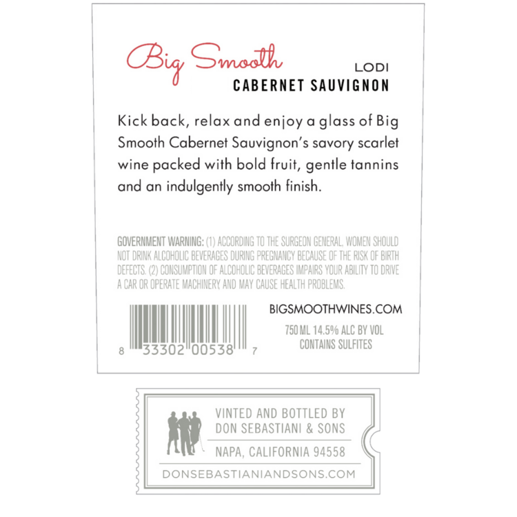 Big Smooth Cabernet Sauvignon Lodi - 750ML - Back Label