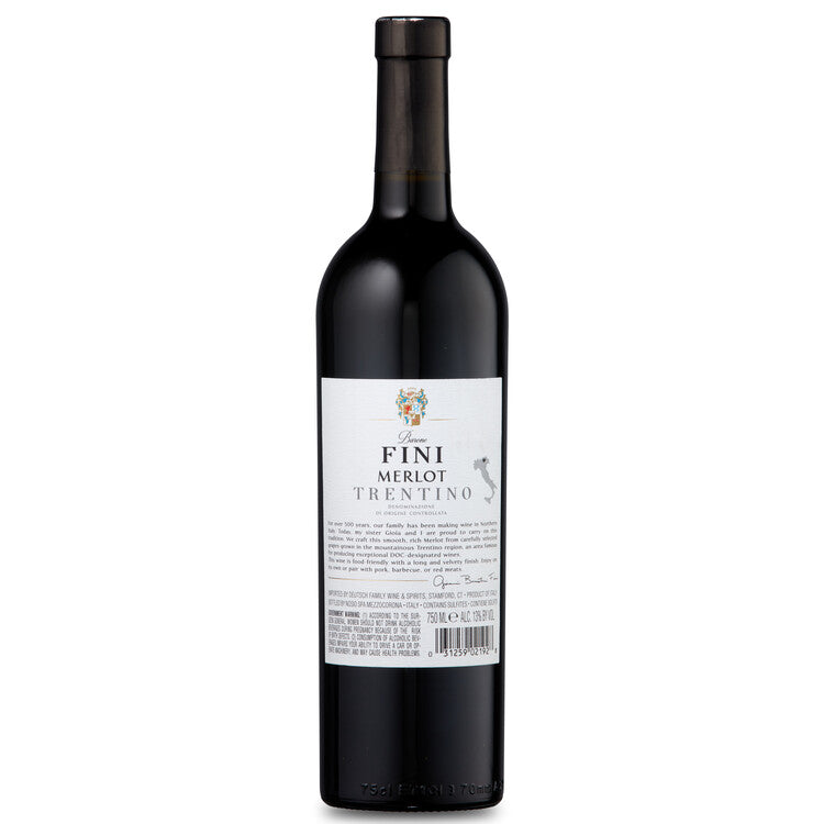 Barone Fini Merlot Trentino - 750ML - Back