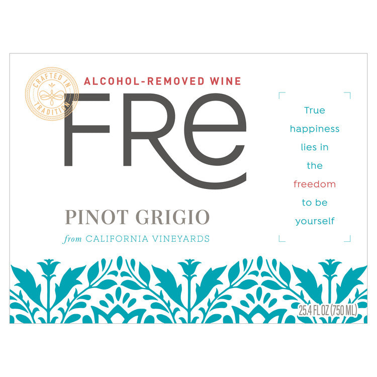 Fre Pinot Grigio Alcohol Removed - 750ML - Front Label