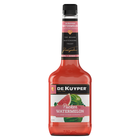 Dekuyper Sour Watermelon Schnapps Pucker 30 - 750ML - Front