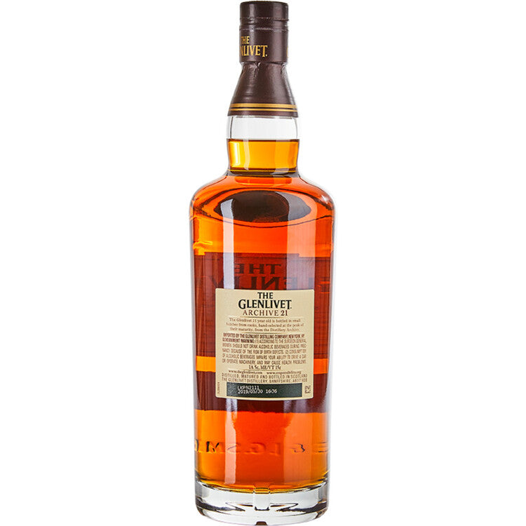 The Glenlivet Single Malt Scotch The Sample Room Collection 21 Yr 86 W - 750ML - Back