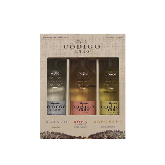 Codigo 1530 Tequila Combo 1 Each Blanco 80, Blanco Rosa 80 & Anejo 80 - 50ML