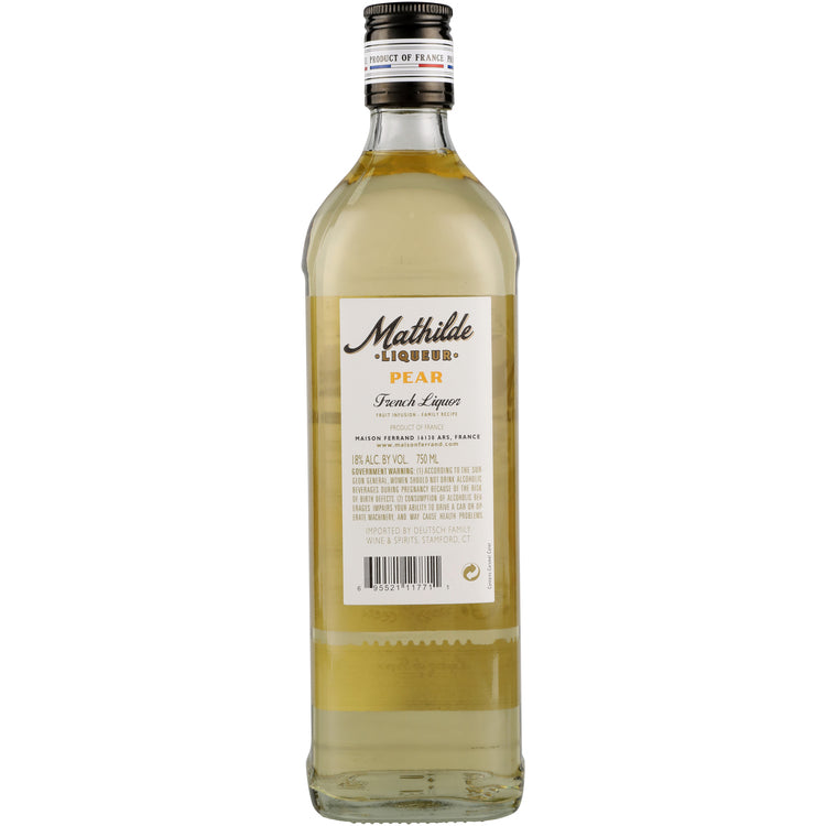 Mathilde Pear Liqueur Poires D'Anjou 36 - 750ML - Back