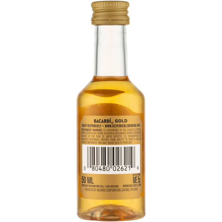 Bacardi Gold Rum 80 - 50ML - Back