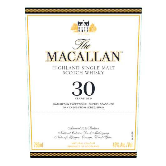 The Macallan Single Malt Scotch 30 Yr 86 - 750ML - Front Label
