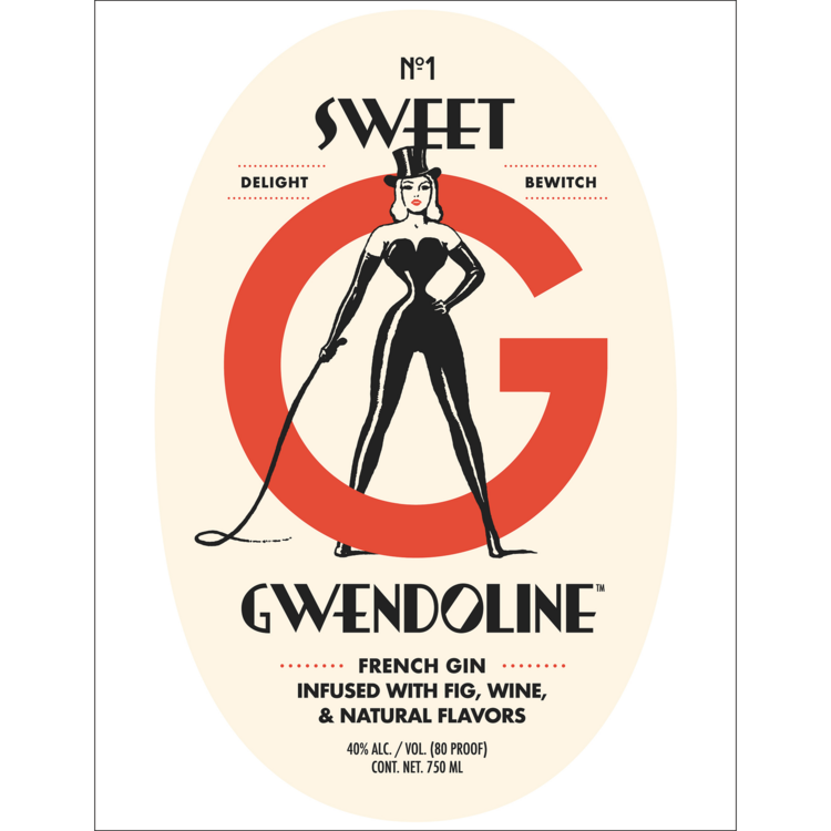 Sweet Gwendoline Dry French Gin 80 - 750ML - Front Label