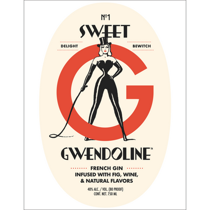 Sweet Gwendoline Dry French Gin 80 - 750ML - Front Label