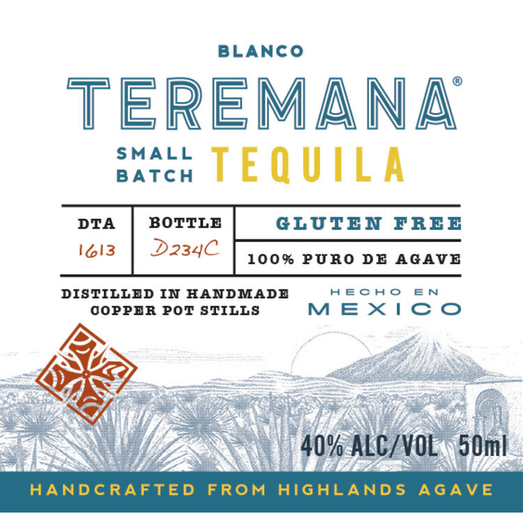 Teremana Tequila Blanco Small Batch 80 - 50ML - Front Label