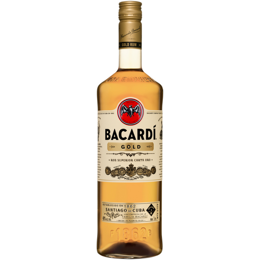Bacardi Gold Rum 80 - 1.0L - Front