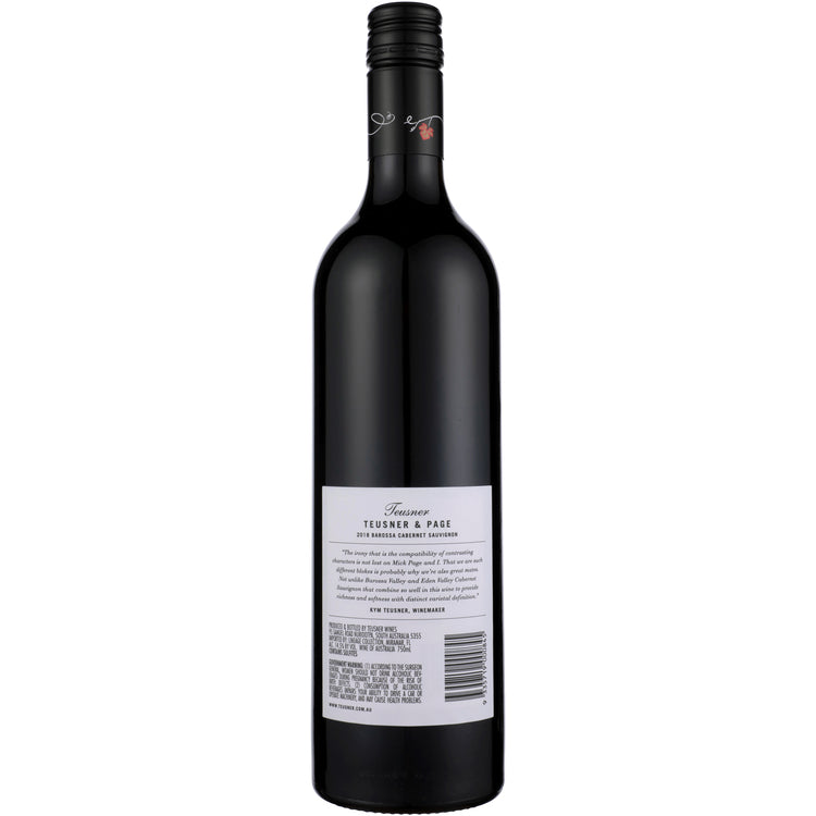 Teusner Cabernet Sauvignon Teusner & Page Barossa 2018 - 750ML - Back