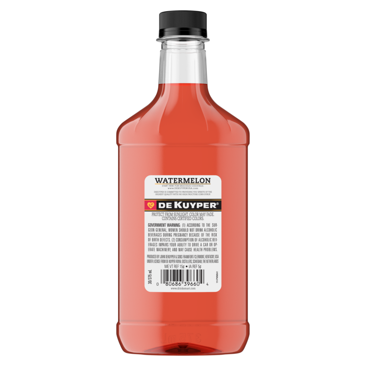 Dekuyper Sour Watermelon Schnapps Pucker 30 - 375ML - Back