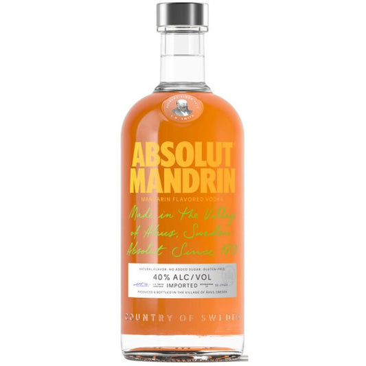 Absolut Orange Flavored Vodka Mandrin 80 - 750ML - Front