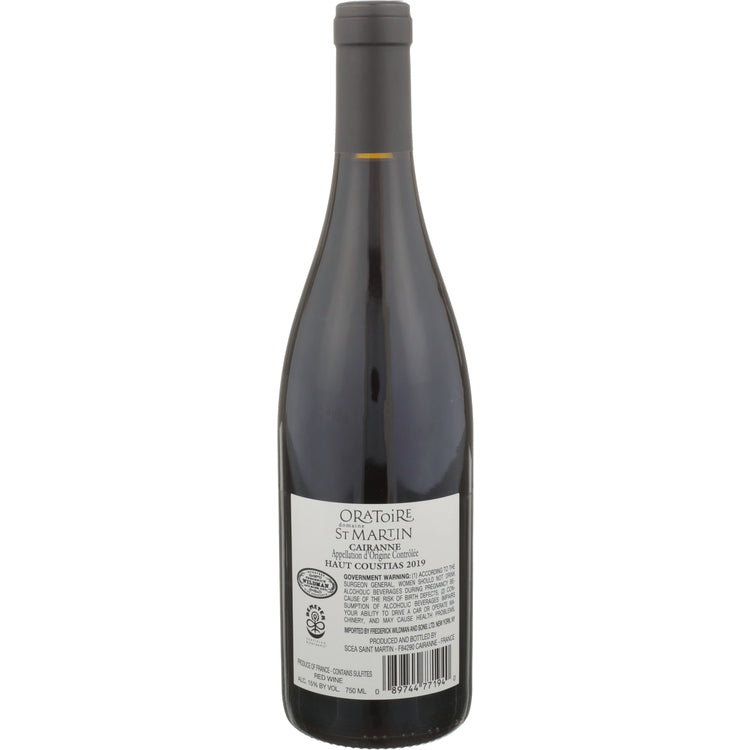 Oratoire St Martin Cairanne Rouge Haut Coustias 2019 - 750ML - Back