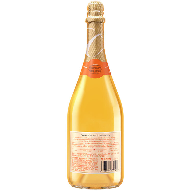 Cook's Sparkling Mango Mimosa Flavored Wine - 750ML - Back
