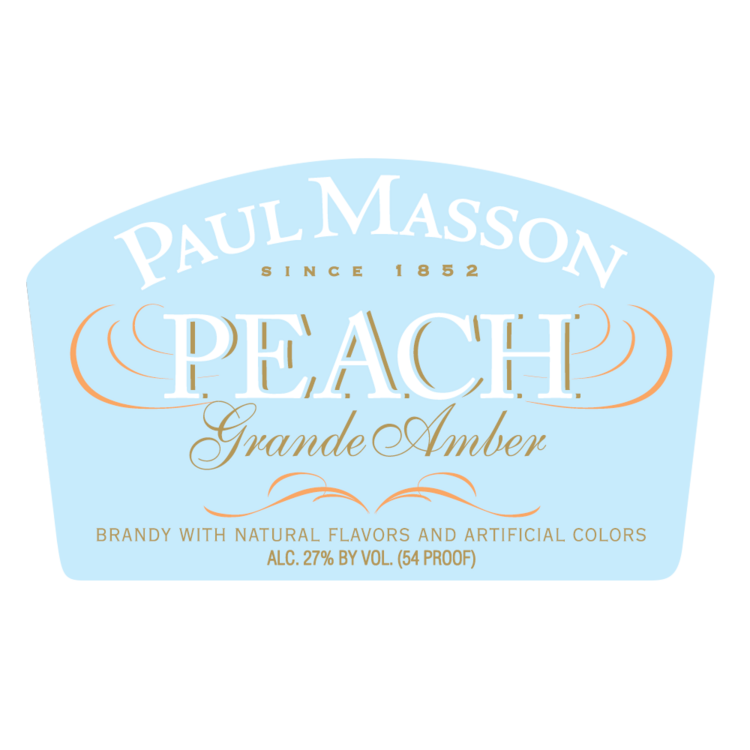 Paul Masson Peach Flavored Brandy Grande Amber 54 - 1.75L - Front Label