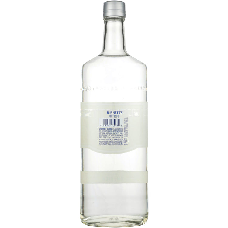 Burnett's Citrus Flavored Vodka 60 - 1.0L - Back