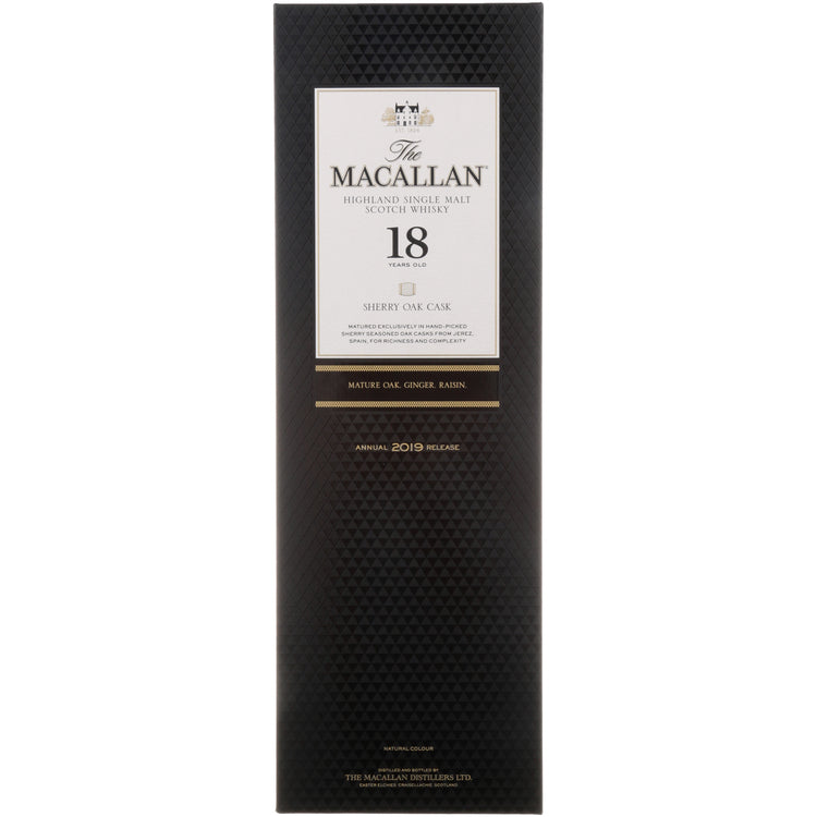 The Macallan Single Malt Scotch Sherry Oak Cask 18 Yr 86 - 750ML - Front