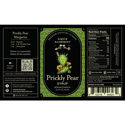 Liquid Alchemist Prickly Pear Syrup - 750ML - Front Label